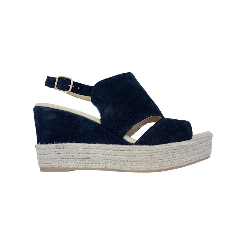 NWT Cordani Sandal Elenor Suede Wedge Espadrille Navy Size 41 or US 9.5/10
